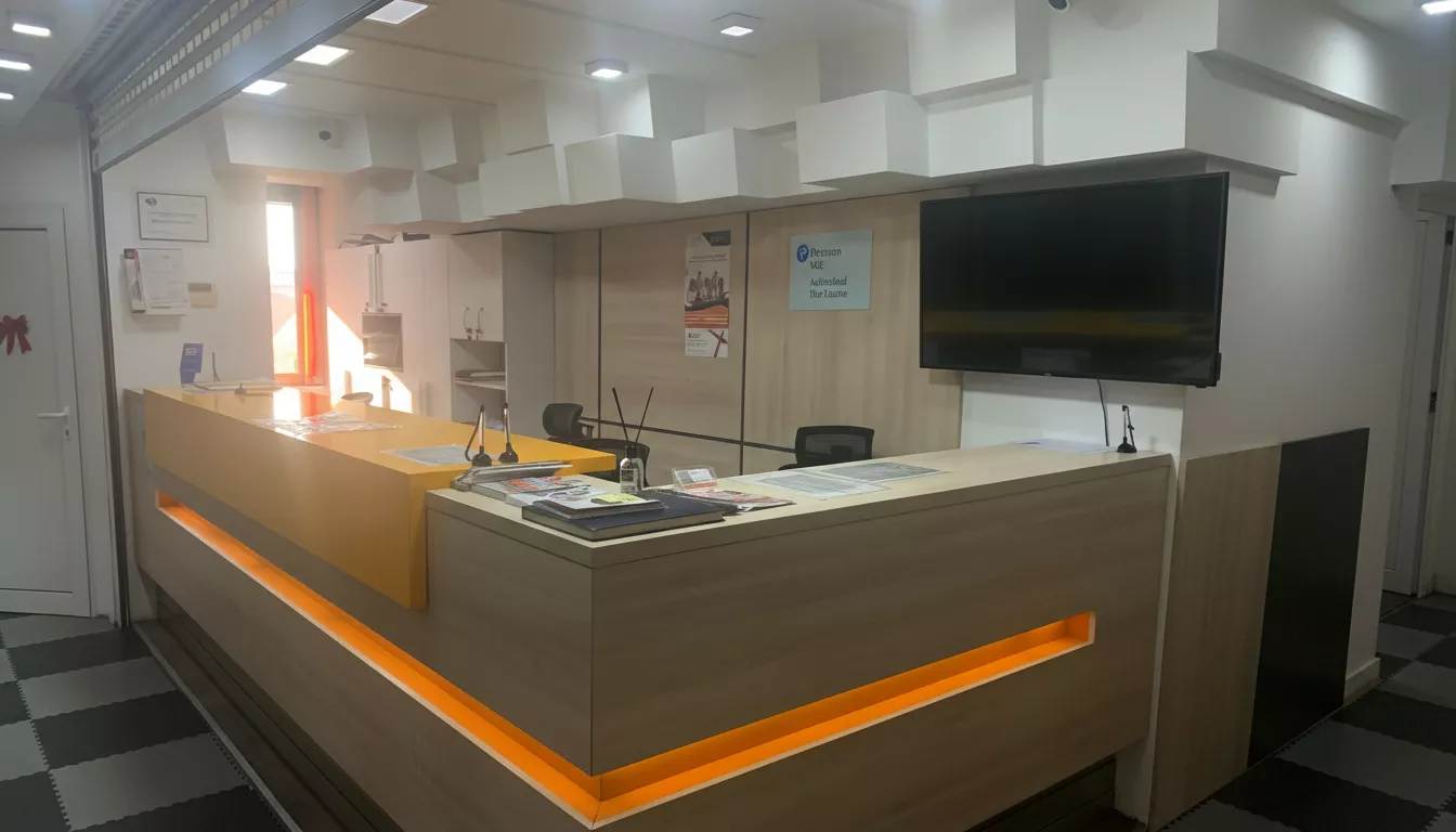 Pult za prijavu polaznika u poslovnici Akademije Oxford na Vračaru