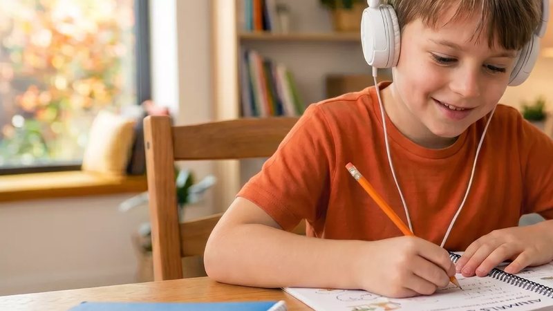 Dečak na online času engleskog jezika - Oxford Kids Online
