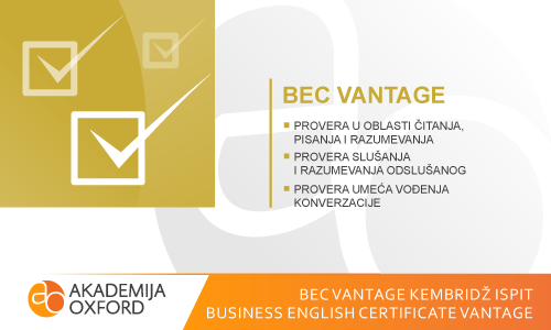 BEC Vantage Kembridž ispit - Business Vantage Certificate of English