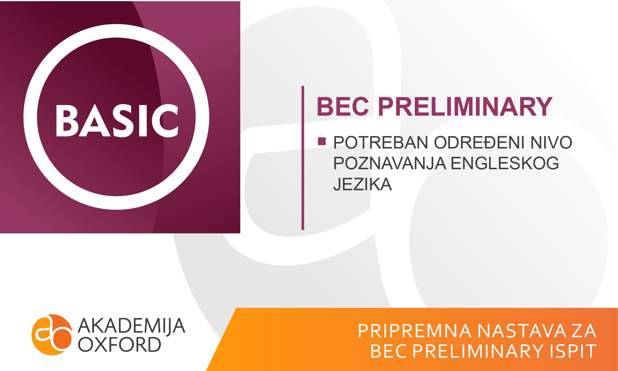 Nastava za BEC Preliminary ispit