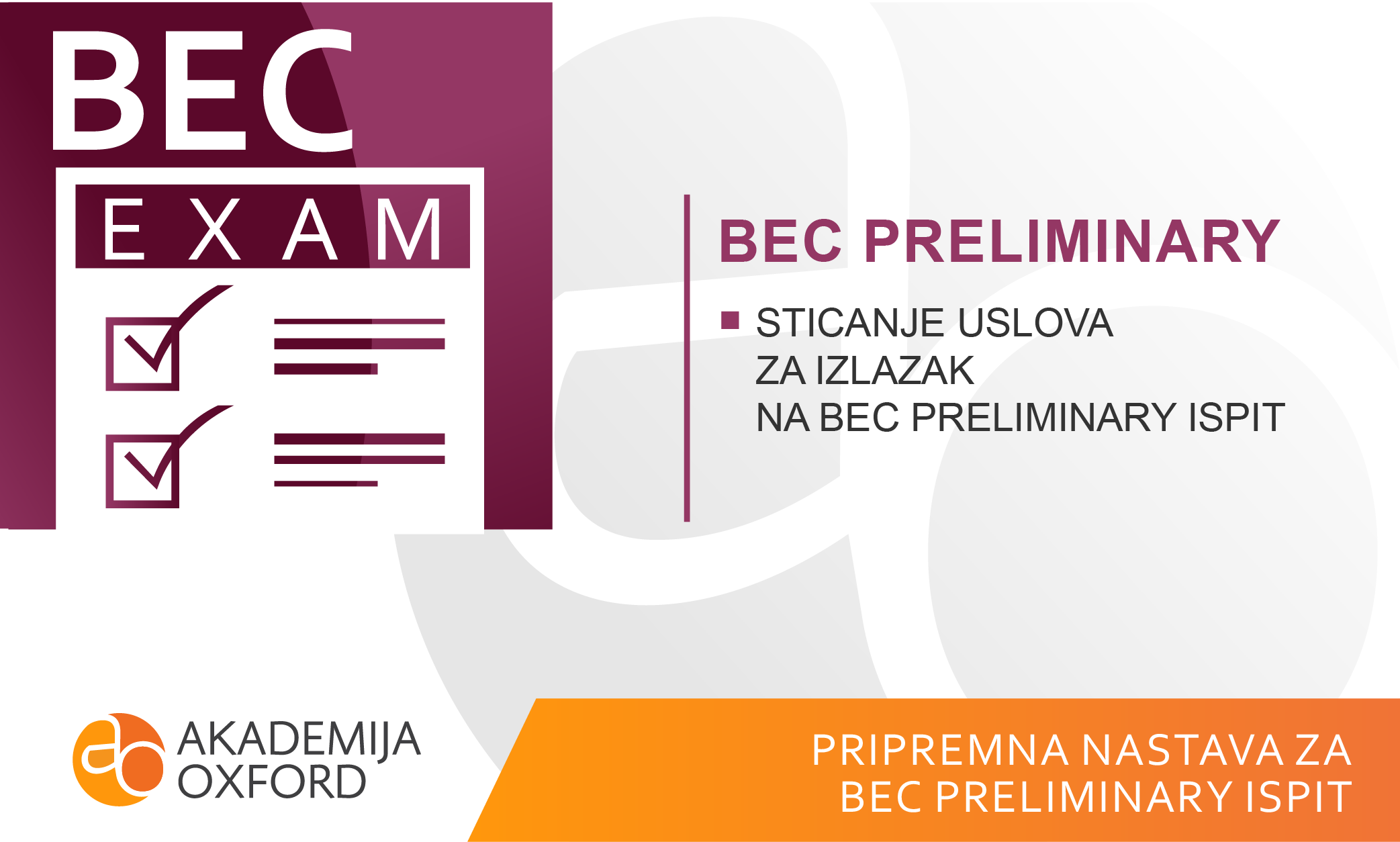 Priprema za BEC Preliminary ispit