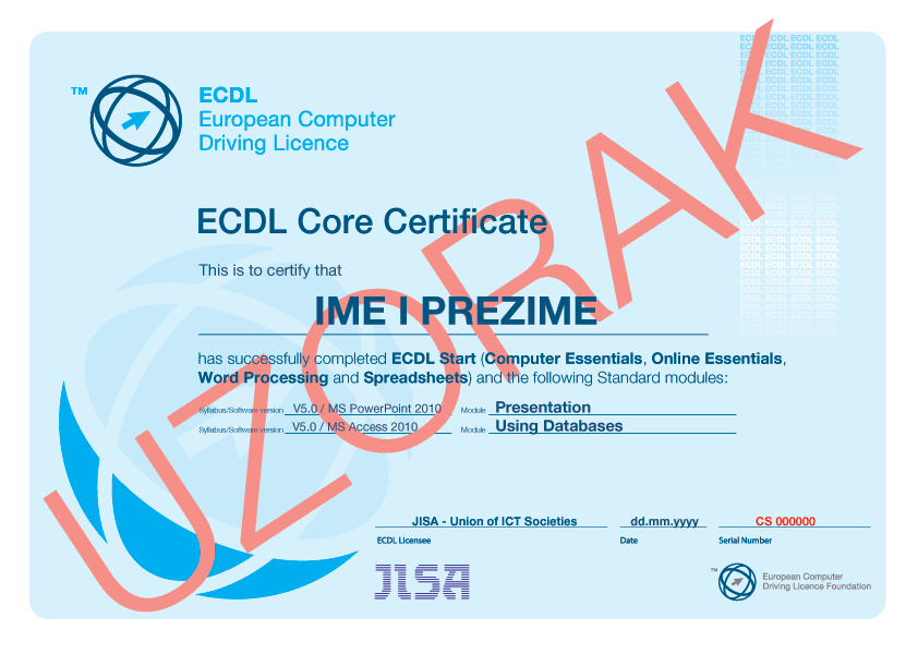 ECDL core sertifikat