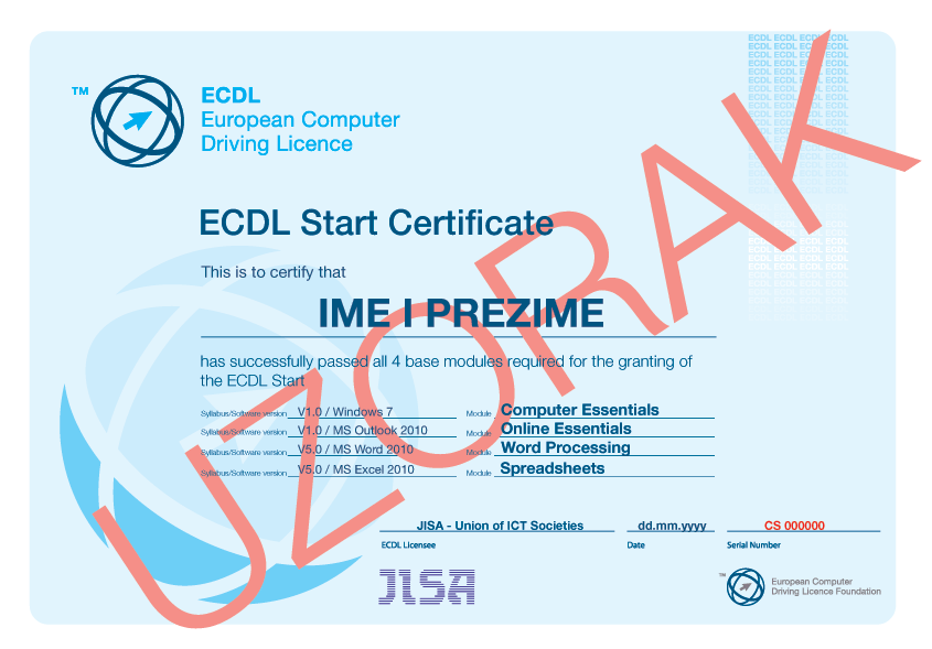 ECDL start sertifikat