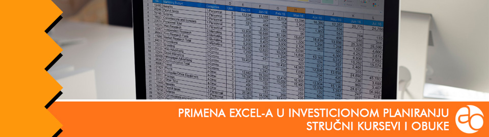 Kurs i obuka za primenu Excel-a u investicionom planiranju