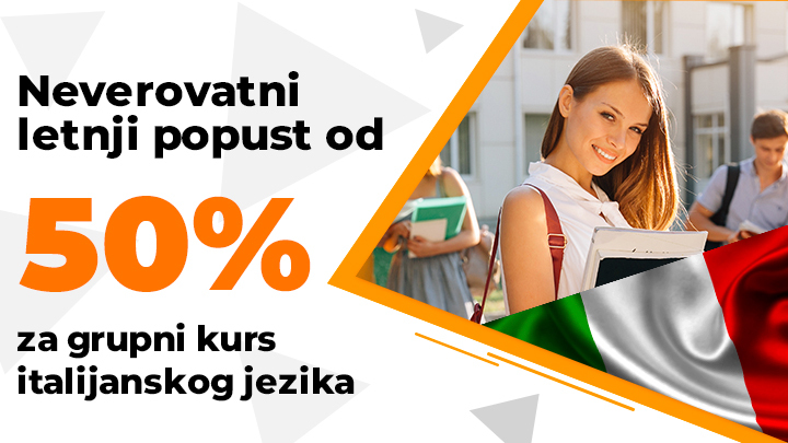 Neverovatni letnji popust od 50% za grupni kurs italijanskog jezika