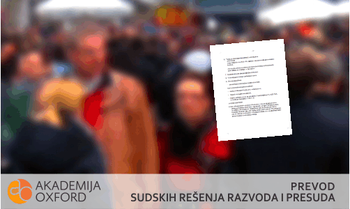 Prevodjenje sudskih rešenja razvoda i presuda