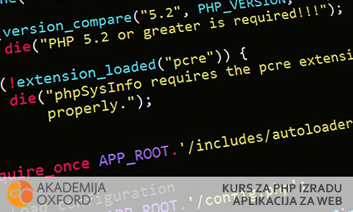 Obuka za PHP izradu aplikacija za Web