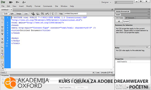 Početni Kurs za Adobe Dreamweaver Beograd - Akademija Oxford