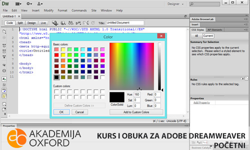 Obuka za Dreamweaver - Početni nivo Novi Sad - Akademija Oxford