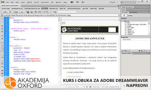 Škola za Adobe Dreamweaver - Napredni nivo Niš - Akademija Oxford