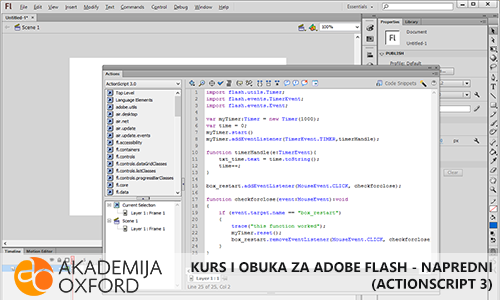 Škola za Adobe Flash ActionScript 3 - Napredni nivo Niš - Akademija Oxford