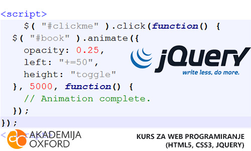 Obuka za Web programiranje HTML, CSS, JQUERY Beograd - Akademija Oxford