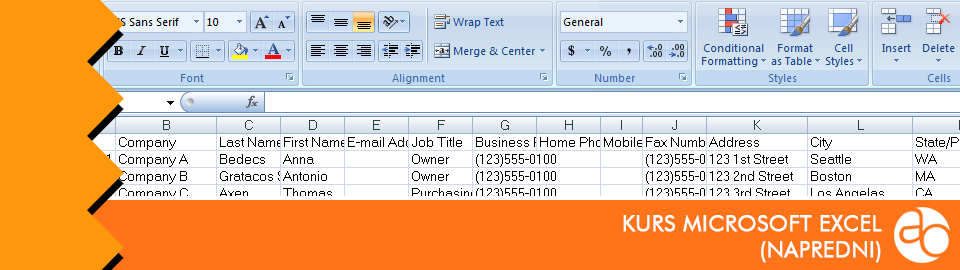 Obuka za MS Excel (napredni)