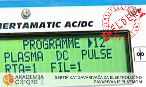 Sertifikati zavarivača za elektrolučna zavarivanja plazmom