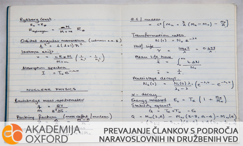 Prevodi člankov s področja naravoslovnih in družbenih ved, Celje