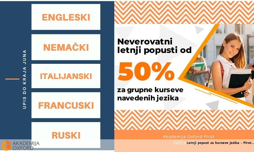 Letnji popust za kurseve jezika - Pirot