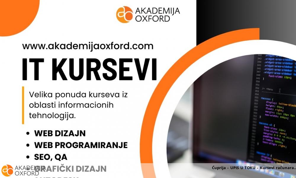 Ćuprija - UPIS U TOKU - Kursevi računara Ćuprija - UPIS U TOKU - Kursevi računara