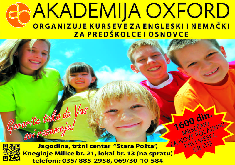Deciji kurs engleskog jezika Jagodina - upis za dečiji kurs engleskog jezika