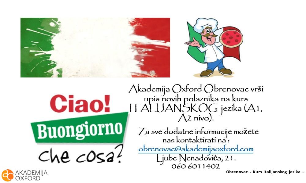 Obrenovac - Kurs italijanskog jezika