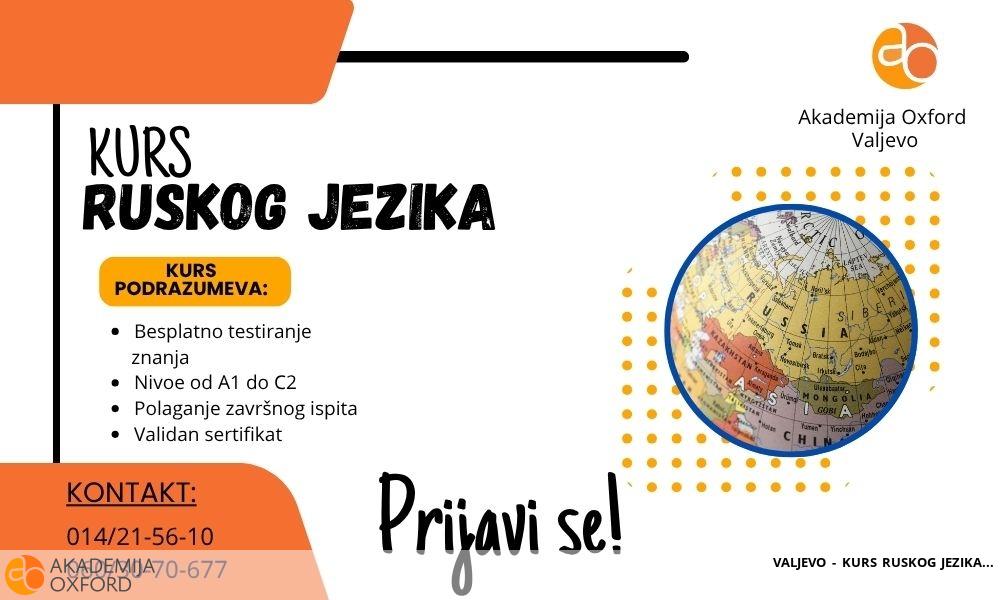 VALJEVO - KURS RUSKOG JEZIKA VALJEVO - KURS RUSKOG JEZIKA