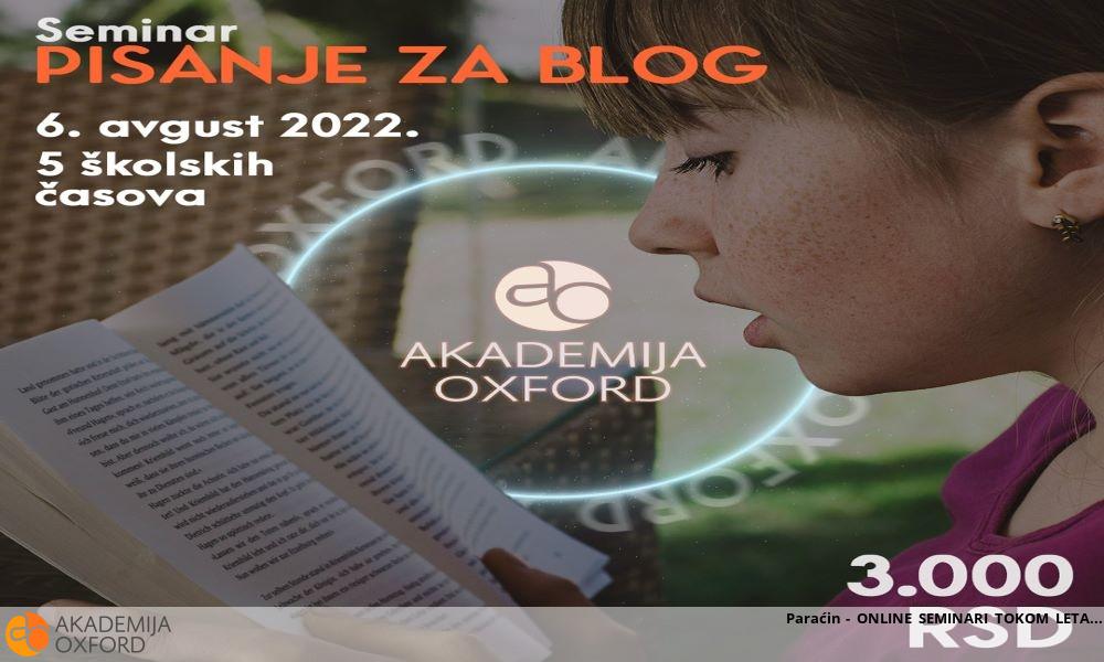 Paraćin - ONLINE SEMINARI TOKOM LETA Paraćin - ONLINE SEMINARI TOKOM LETA
