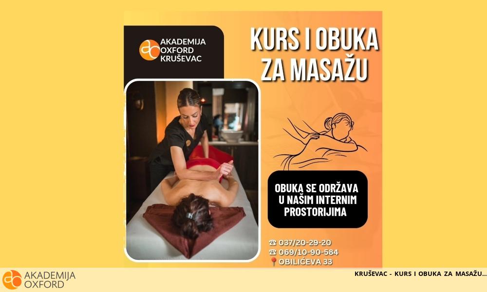 KRUŠEVAC - KURS I OBUKA ZA MASAŽU KRUŠEVAC - KURS I OBUKA ZA MASAŽU