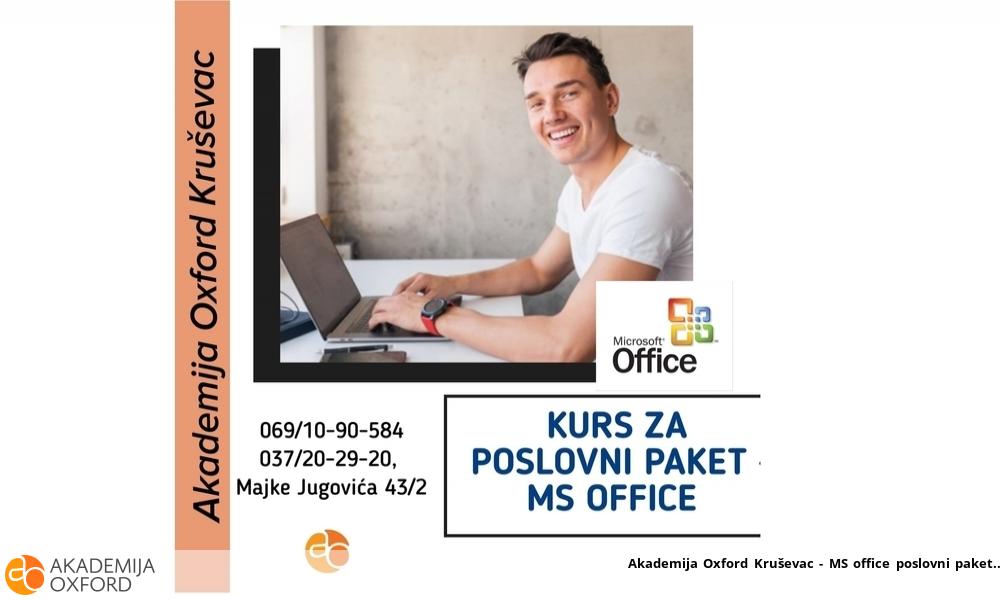 Akademija Oxford Kruševac - MS office poslovni paket