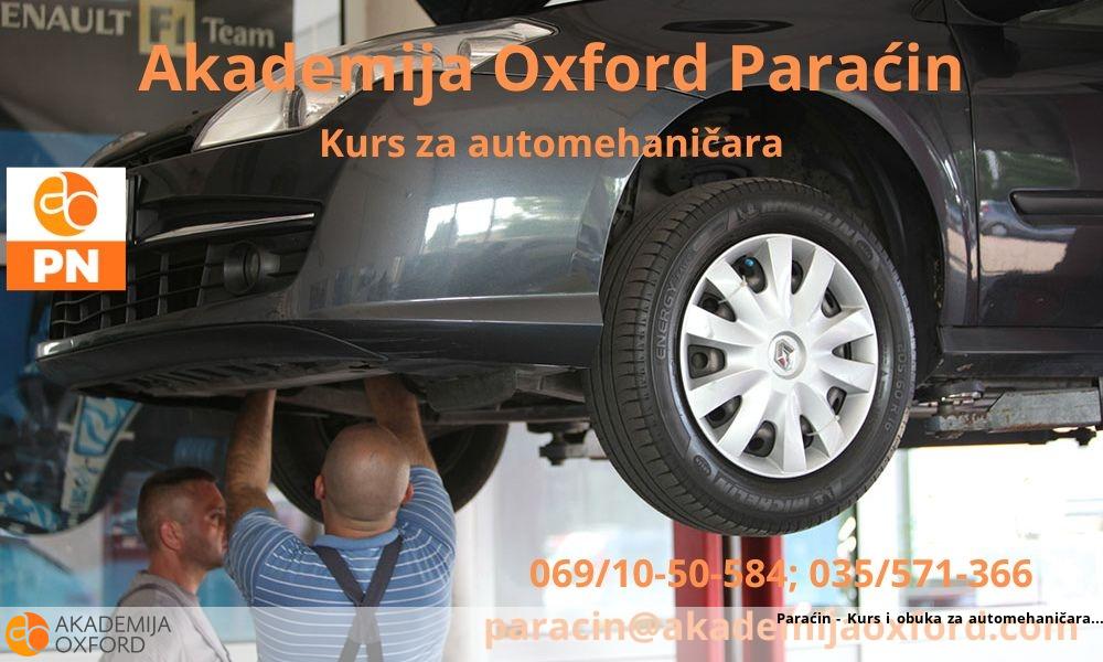 Paraćin - Kurs i obuka za automehaničara