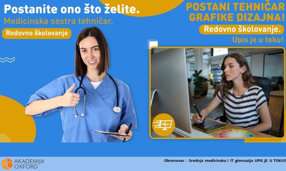 Obrenovac - Srednja medicinska i IT gimnazija UPIS JE U TOKU!!