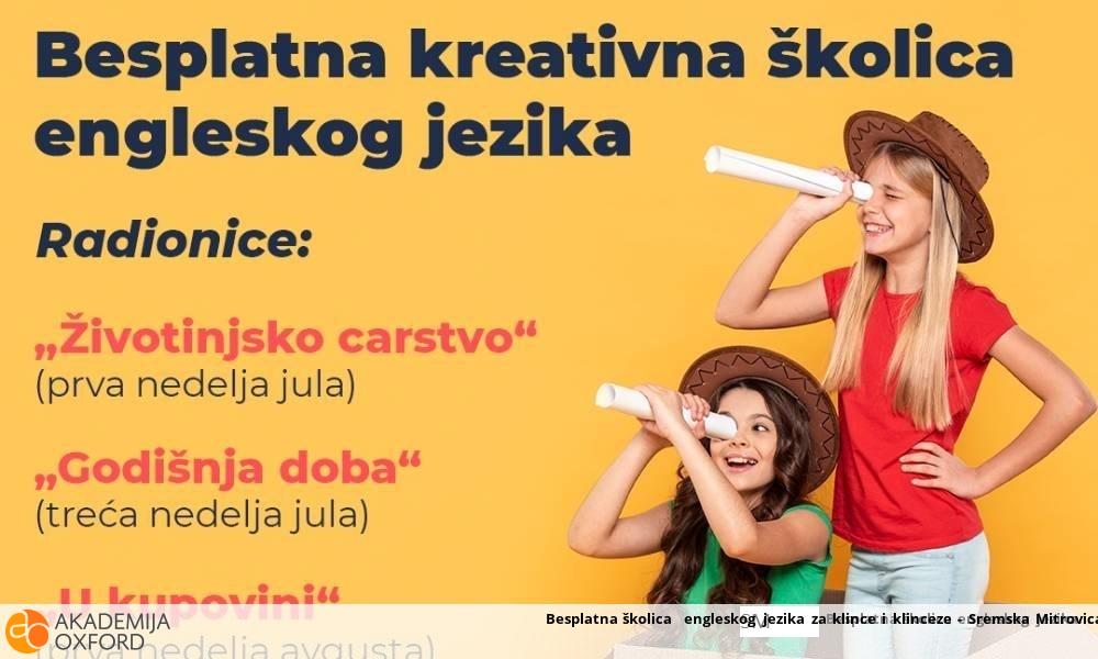Besplatna školica  engleskog jezika za klince i klinceze - Sremska Mitrovica