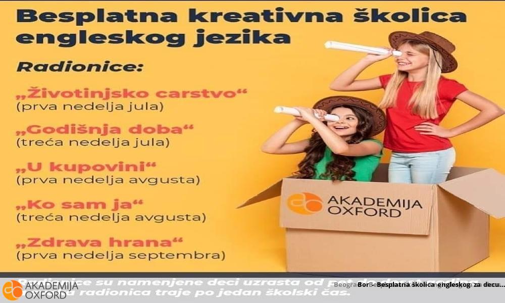 Bor - Besplatna školica engleskog za decu Bor - Besplatna školica engleskog za decu
