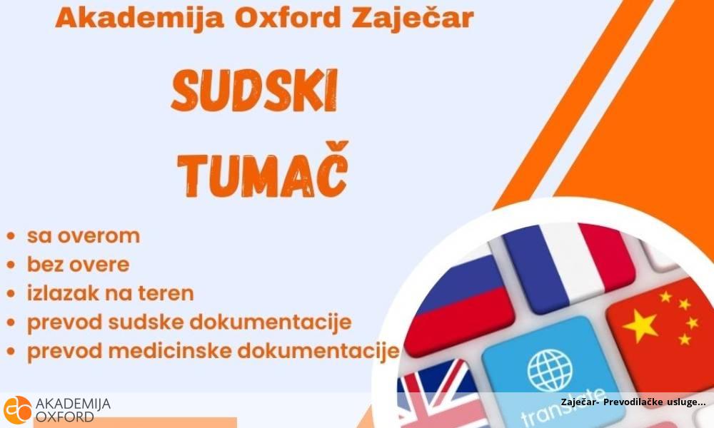 Zaječar- Prevodilačke usluge