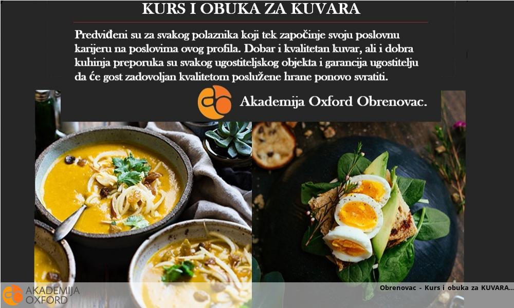 Obrenovac - Kurs i obuka za KUVARA