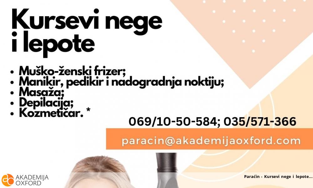 Paraćin - Kursevi nege i lepote