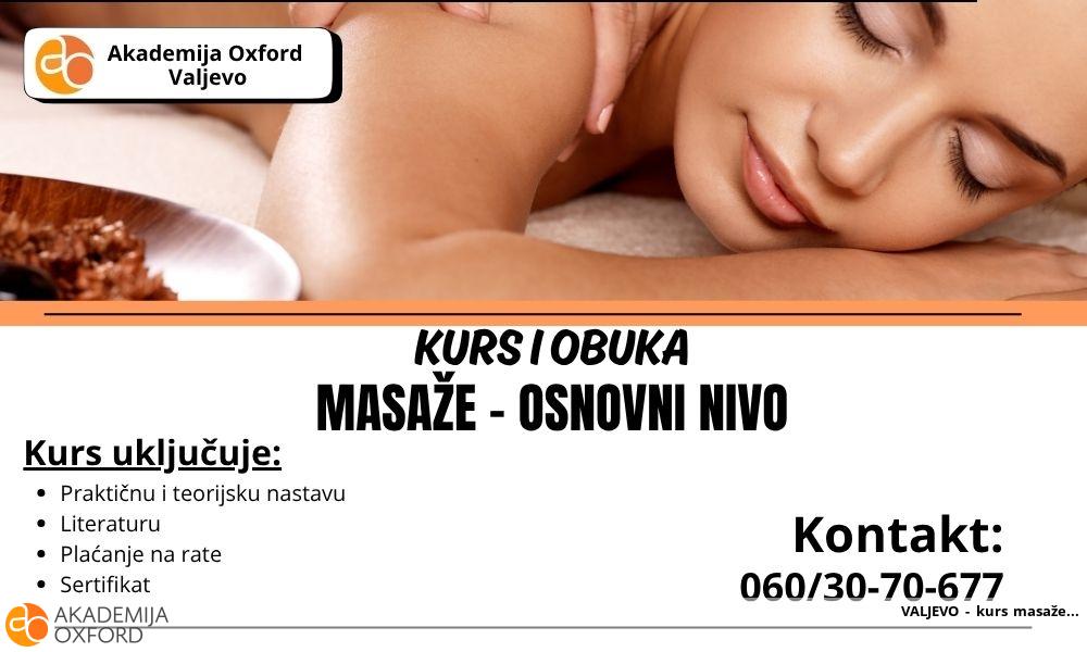 VALJEVO - kurs masaže
