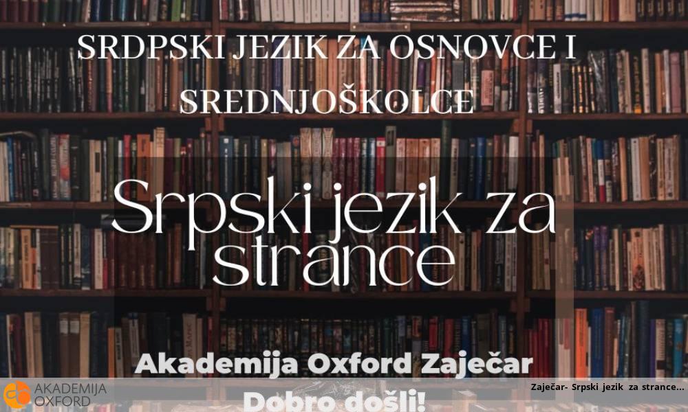 Zaječar- Srpski jezik za strance