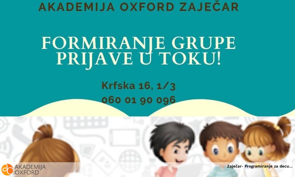 Zaječar- Programiranje za decu Zaječar- Programiranje za decu