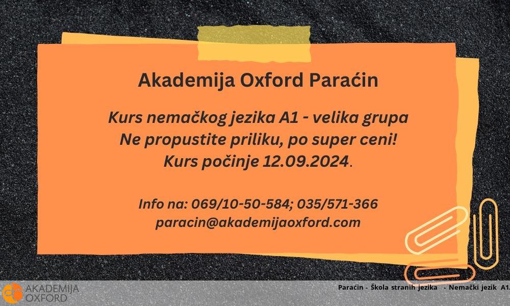 Paraćin - Škola stranih jezika - Nemački jezik A1 Paraćin - Škola stranih jezika - Nemački jezik A1
