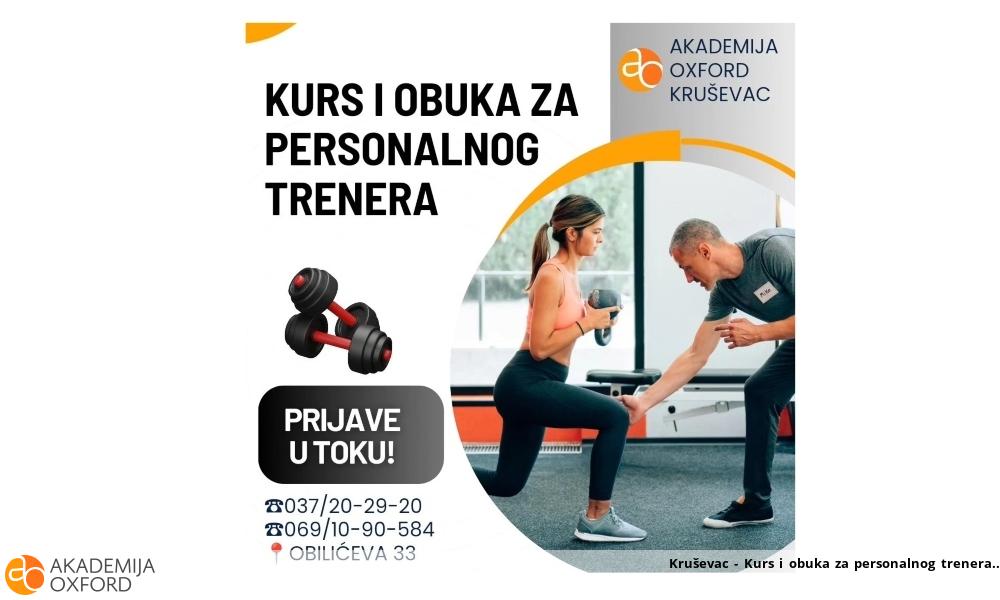 Kruševac - Kurs i obuka za personalnog trenera