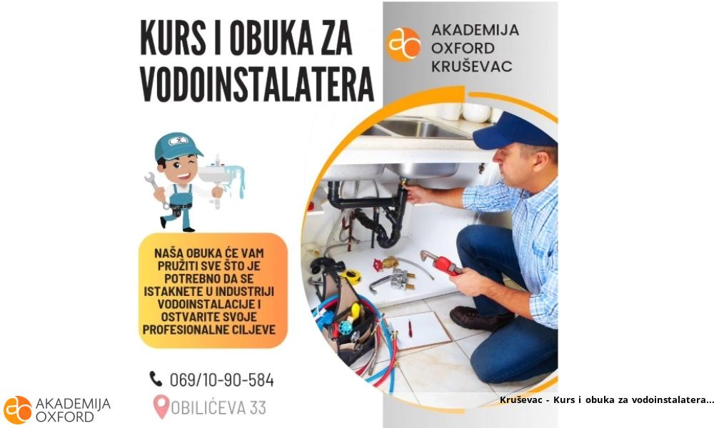 Kruševac - Kurs i obuka za vodoinstalatera