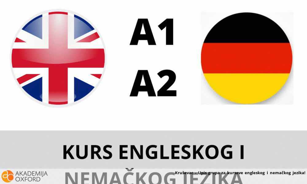 Kruševac - Upis grupa za kurseve engleskog i nemačkog jezika! 
