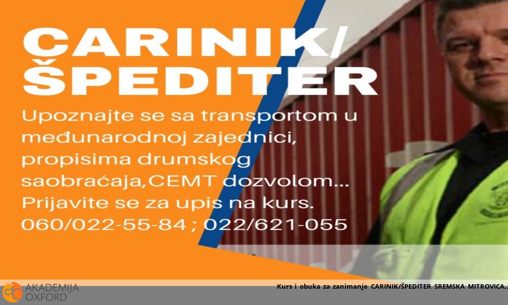 Kurs i obuka za zanimanje CARINIK/ŠPEDITER SREMSKA MITROVICA