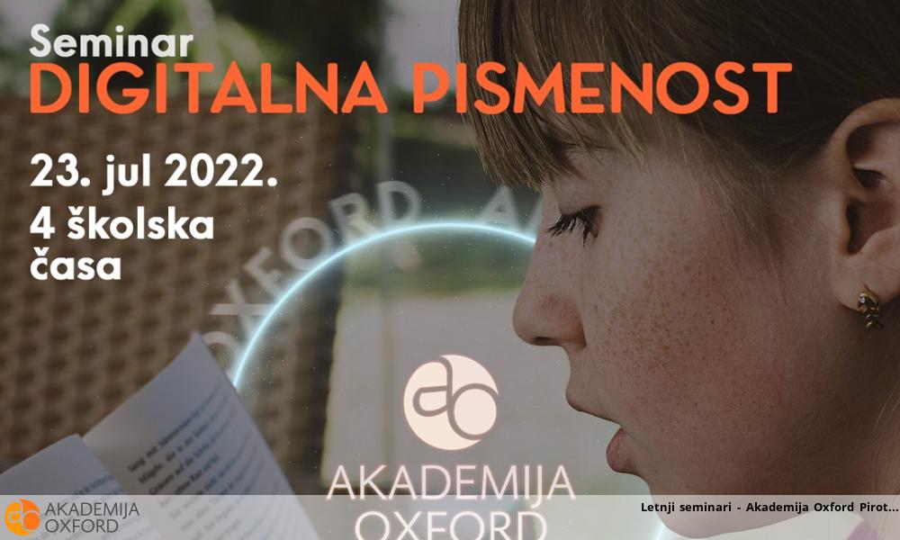 Letnji seminari - Akademija Oxford Pirot