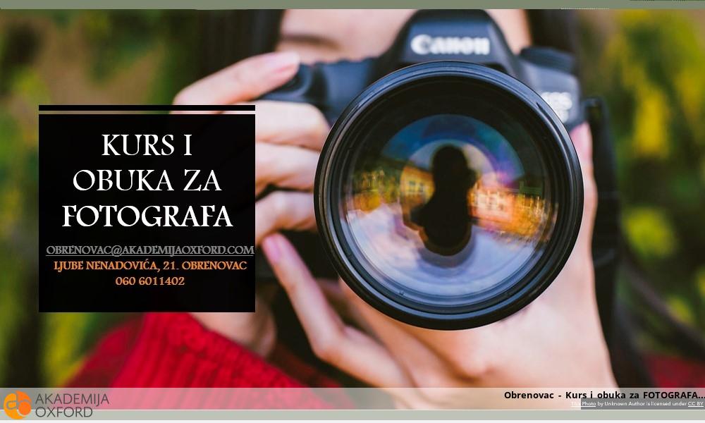 Obrenovac - Kurs i obuka za FOTOGRAFA