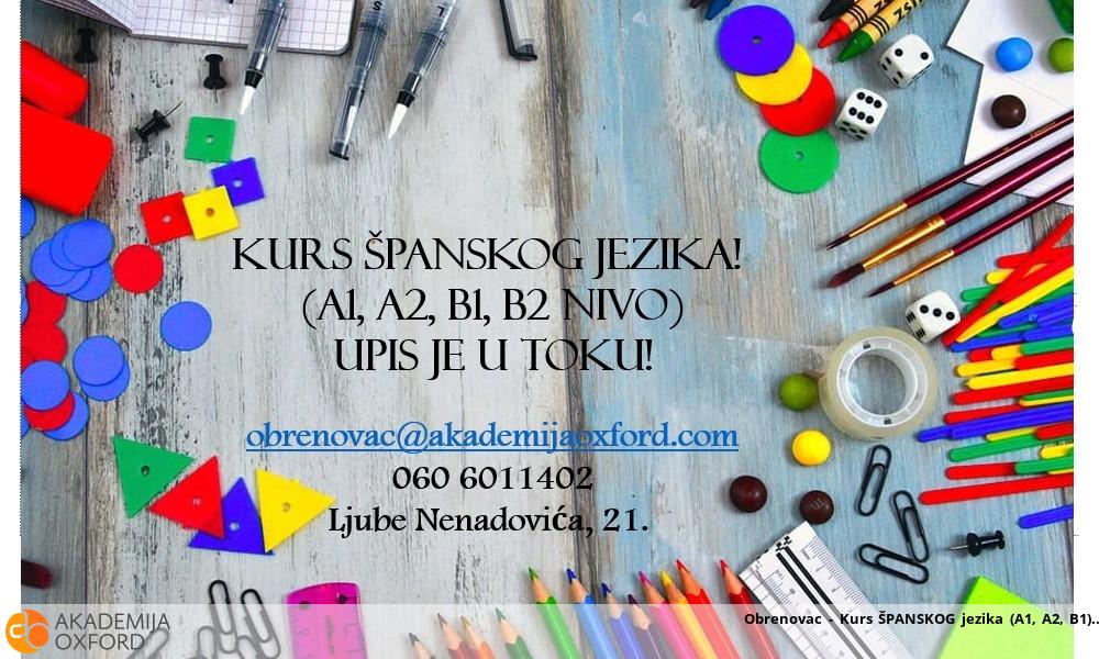 Obrenovac - Kurs ŠPANSKOG jezika (A1, A2, B1)