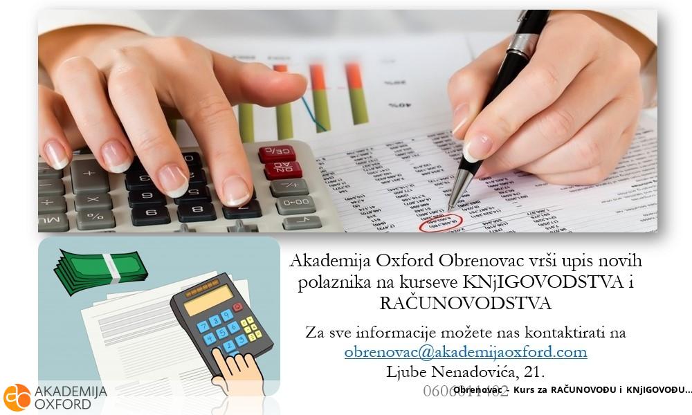 Obrenovac - Kurs za RAČUNOVOĐU i KNjIGOVOĐU Obrenovac - Kurs za RAČUNOVOĐU i KNjIGOVOĐU