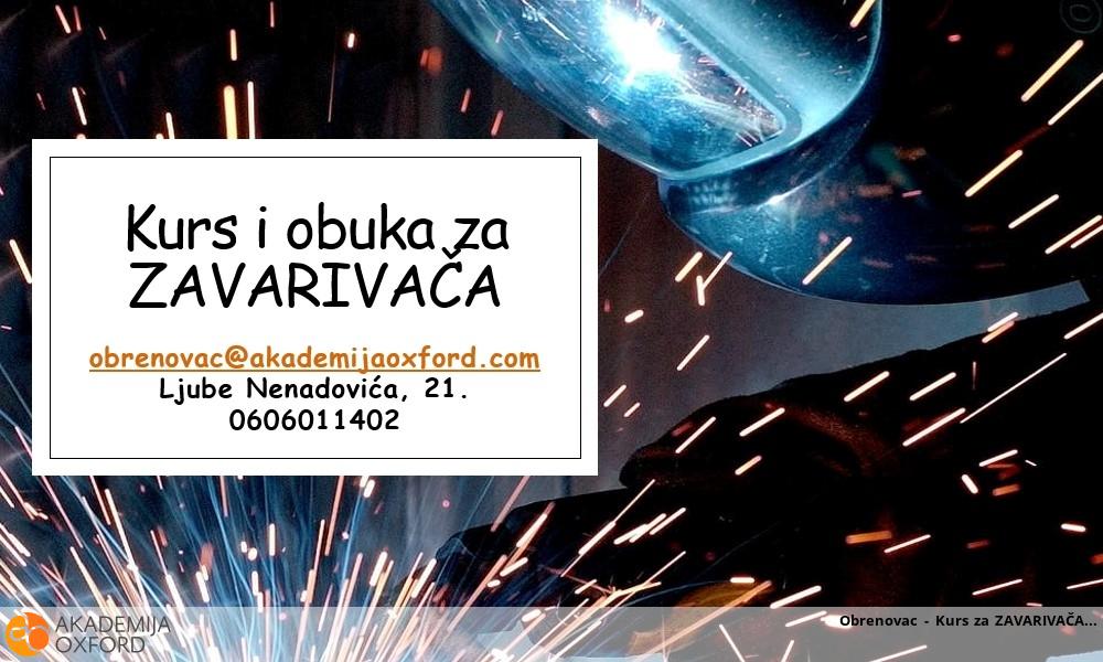 Obrenovac - Kurs za ZAVARIVAČA Obrenovac - Kurs za ZAVARIVAČA