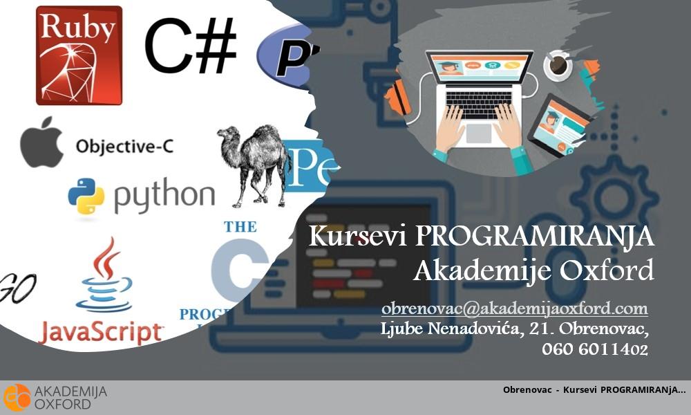 Obrenovac - Kursevi PROGRAMIRANjA Obrenovac - Kursevi PROGRAMIRANjA