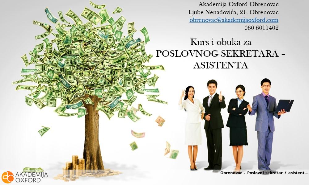 Obrenovac - Poslovni sekretar / asistent Obrenovac - Poslovni sekretar / asistent