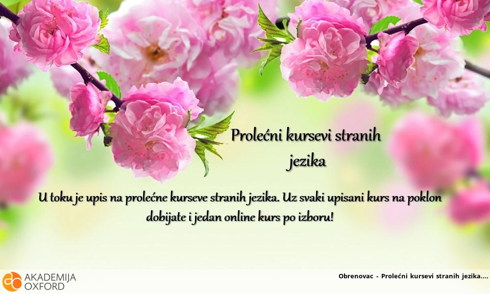 Obrenovac - Prolećni kursevi stranih jezika.